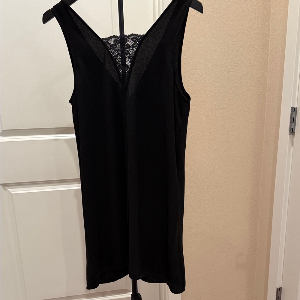 Black Lace-front v neck Women's dress
